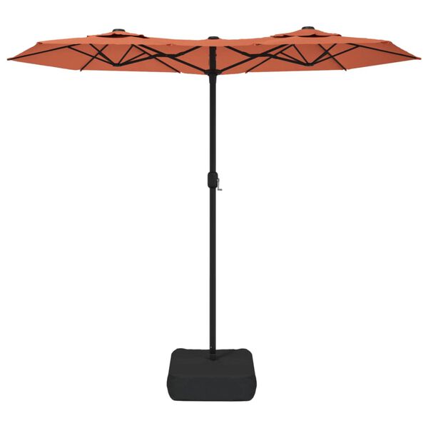 vidaXL parasol m. dobbelt parasoldug 316x145 cm terrakotta
