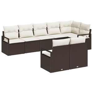 vidaXL Sofa S&aelig;t 8 pcs Brun polyrattan