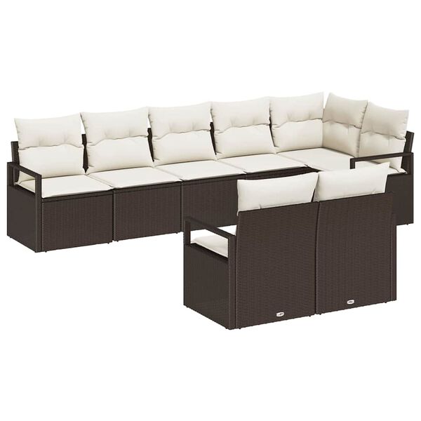 vidaXL Sofa S&aelig;t 8 pcs Brun polyrattan