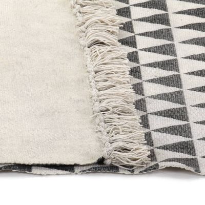 vidaXL kilim-tæppe med mønster bomuld 160 x 230 cm sort/hvid