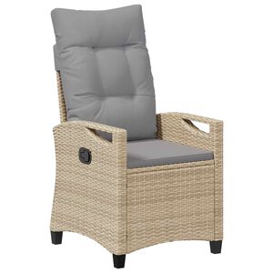 vidaXL L&aelig;nestol til haven Beige og lys gr&aring; 56 x 60 x 112 cm polyrattan