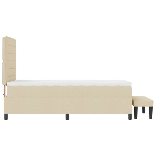 vidaXL Box spring seng med madras Creme 80 x 200 cm Stof