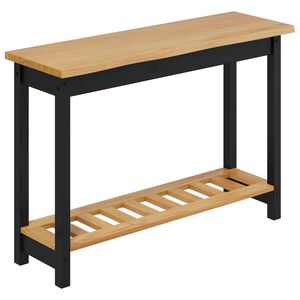 VidaXL Konsolbord EKAI Sort 112 x 35 x 76 cm Massivt fyrretr&aelig;