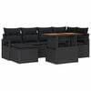 vidaXL Havesofa S&aelig;t med opbevaring 7 pcs Sort Poly rattan