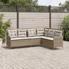 vidaXL havesofa med hynder L-formet polyrattan beige