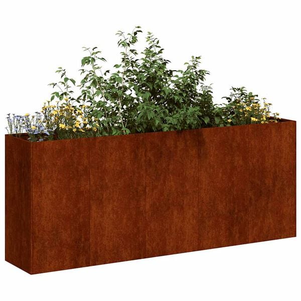 vidaXL plantekasse rustfarvet 200x40x80 cm forvitringsst&aring;l