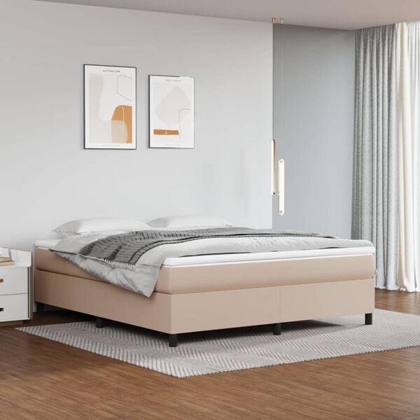 vidaXL Boxspring sengeramme 180x200 cm kunstl&aelig;der cappuccinofarvet