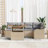 vidaXL Havesofa S&aelig;t med opbevaring 6 pcs Beige Poly rattan