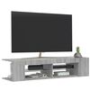 vidaXL tv-bord med LED-lys 135x39x30 cm grå sonoma-eg