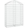 vidaXL buet gabionkurv 100x30x120/140 cm galvaniseret jern