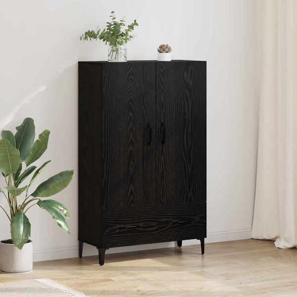 vidaXL Highboard Sort eg 70 x 31 x 115 cm Ingeni&oslash;rt tr&aelig; og jern