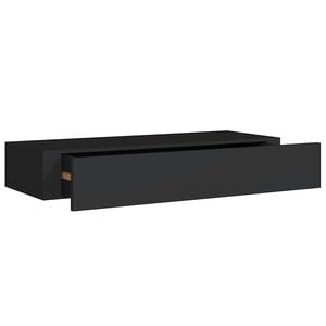vidaXL v&aelig;ghylde med skuffe 60x23,5x10 cm MDF sort