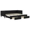 vidaXL daybed med udtr&aelig;k og skuffer 80x200 cm stof sort