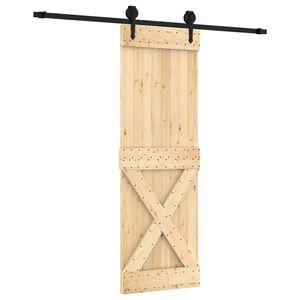 vidaXL Skyded&oslash;r Naturfarvet og sort 70 x 210 cm Massivt Fyrretr&aelig;