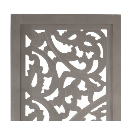 vidaXL 3-panels rumdeler håndskåret 120 x 165 cm massivt mangotræ grå