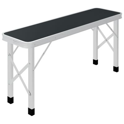 vidaXL foldbart campingbord med 2 bænke aluminium grå