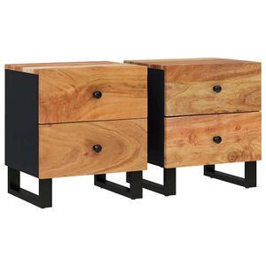vidaXL sengeborde 2 stk. 40x33x46 cm massivt akacietr&aelig;
