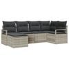 vidaXL Sofa S&aelig;t 6 stk. Lysegr&aring; polyrattan