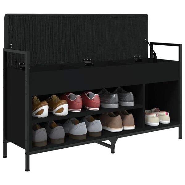 vidaXL skob&aelig;nk 105,5x32x57,5 cm konstrueret tr&aelig; sort