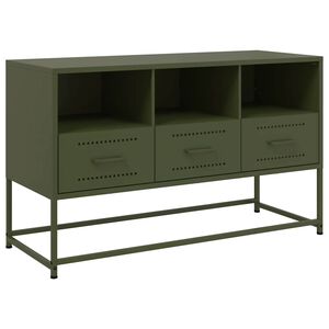 vidaXL tv-bord 100,5x39x60,5 cm st&aring;l olivengr&oslash;n