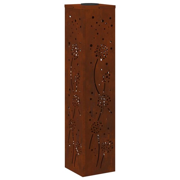 vidaXL Solar LED sti lys med batteridrevne lys 2 pcs Rusten Cortenst&aring;l