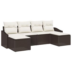 vidaXL Have Spisebordss&aelig;t 6 stk. Brun og Creme polyrattan