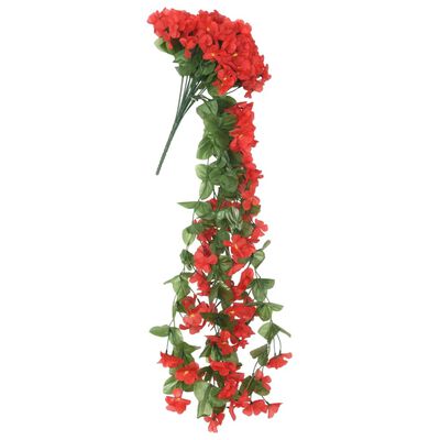 vidaXL kunstige blomsterguirlander 3 stk. 85 cm rød
