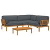 vidaXL Sofa S&aelig;t 4 stk. Antracit Massivt Akacietr&aelig;