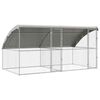vidaXL Hundehus 2 pcs S&oslash;lv 4 x 2 x 2 m Galvaniseret st&aring;l