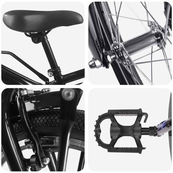 vidaXL B&oslash;rnecykel 20 tommer til b&oslash;rn i alderen 6-11 &aring;r Sort