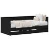 vidaXL Daybed med skuffe med hylde Sort eg 75 x 190 cm Konstrueret tr&aelig;