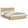 vidaXL Opbevaringsseng Sonoma eg 160 x 200 cm Konstrueret tr&aelig;