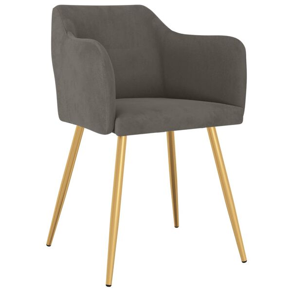 vidaXL spisebordsstole 6 stk. velour m&oslash;rkegr&aring;