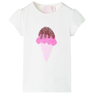 vidaXL T-shirt til b&oslash;rn str. 116 ecrufarvet