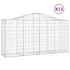 vidaXL buede gabionkurve 13 stk. 200x50x100/120 cm galvaniseret jern