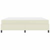 vidaXL Sengestel med madras Creme 200 x 200 cm Stof