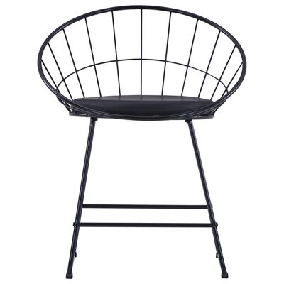 vidaXL spisebordsstole med sæder i kunstlæder 2 stk. stål sort