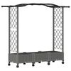 vidaXL H&aelig;vet Bed med Trellis og Tag Lysegr&aring; 169 x 40 x 129 cm PP