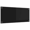 vidaXL Køkken bagvæg Sort 90 x 40 cm hærdet glas