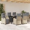 vidaXL Have Spisebordssæt 7 pcs Beige polyrattan