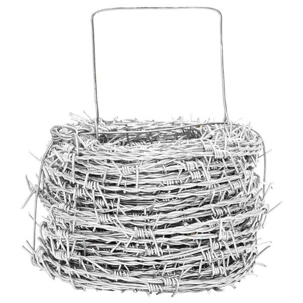 vidaXL Pigltr&aring;d S&oslash;lv 50 m HDT Galvaniseret St&aring;l