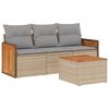 vidaXL sofas&aelig;t til haven 4 dele med hynder polyrattan beige
