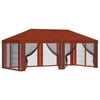 vidaXL Gazebo Cover med sidev&aelig;gge 6 x 3 m Terrakotta Polyester 190