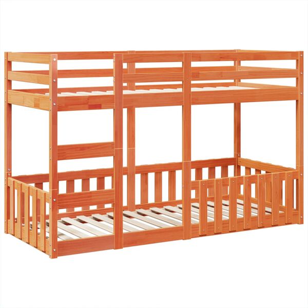 vidaXL k&oslash;jeseng 90x190 cm massivt fyrretr&aelig; voksbrun