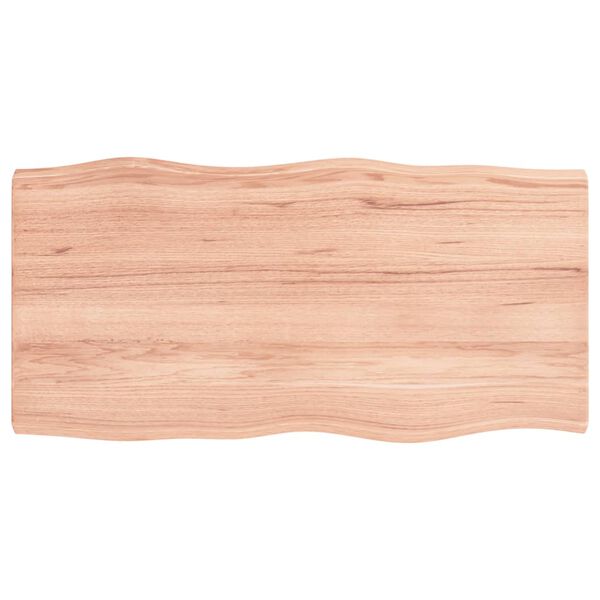 vidaXL bordplade 80x40x(2-4) cm naturlig kant behandlet tr&aelig; lysebrun