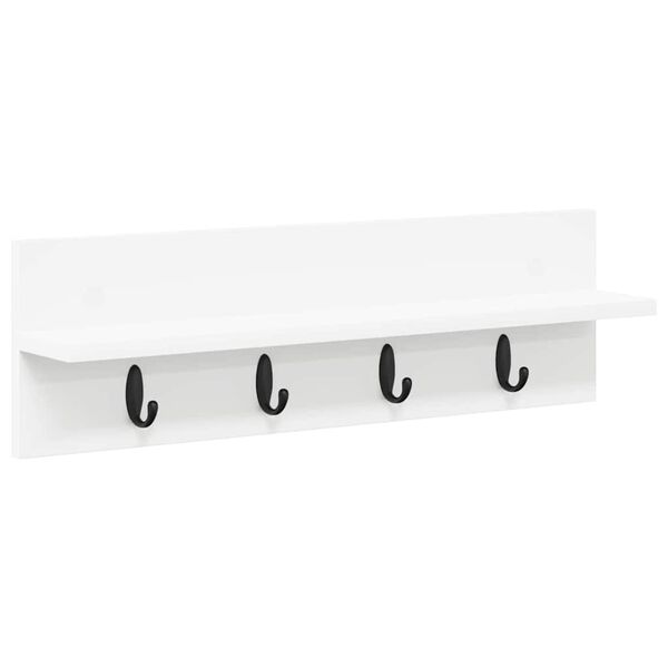 vidaXL V&aelig;gmonteret Jakkeholder Hvid 60 x 10,5 x 18 cm Konstrueret tr&aelig;