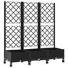 vidaXL Haveplantekasse med espalier og hjul Sort 120 x 40 x 131,5 cm
