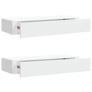 vidaXL v&aelig;ghylder med skuffer 2 stk. 60x23,5x10 cm MDF hvid