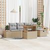 vidaXL Havesofa Sæt 6 pcs Beige polyrattan
