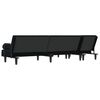 vidaXL L-formet sovesofa 260x140x70 cm velour sort